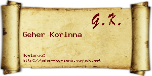 Geher Korinna névjegykártya